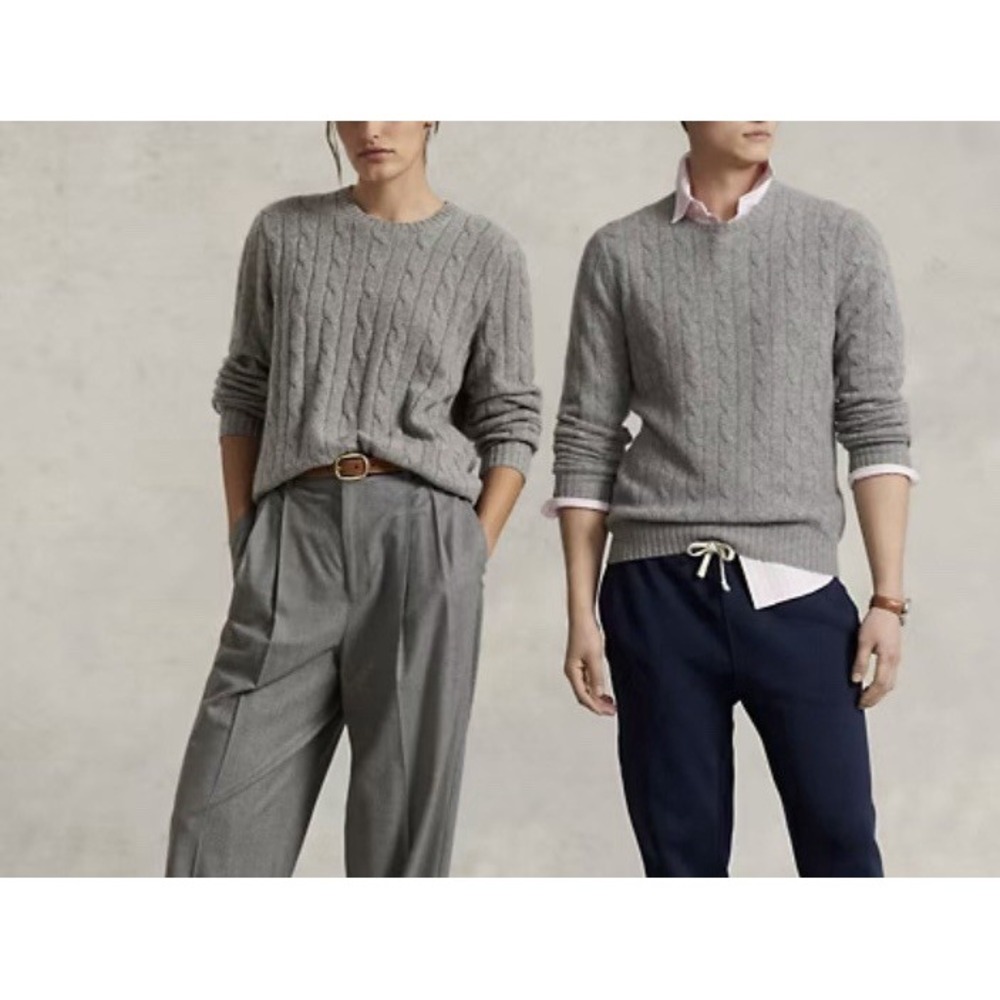 Ralph Lauren‎ Cableknit Sweater Men's Size 3 XB Gray Big & Tall